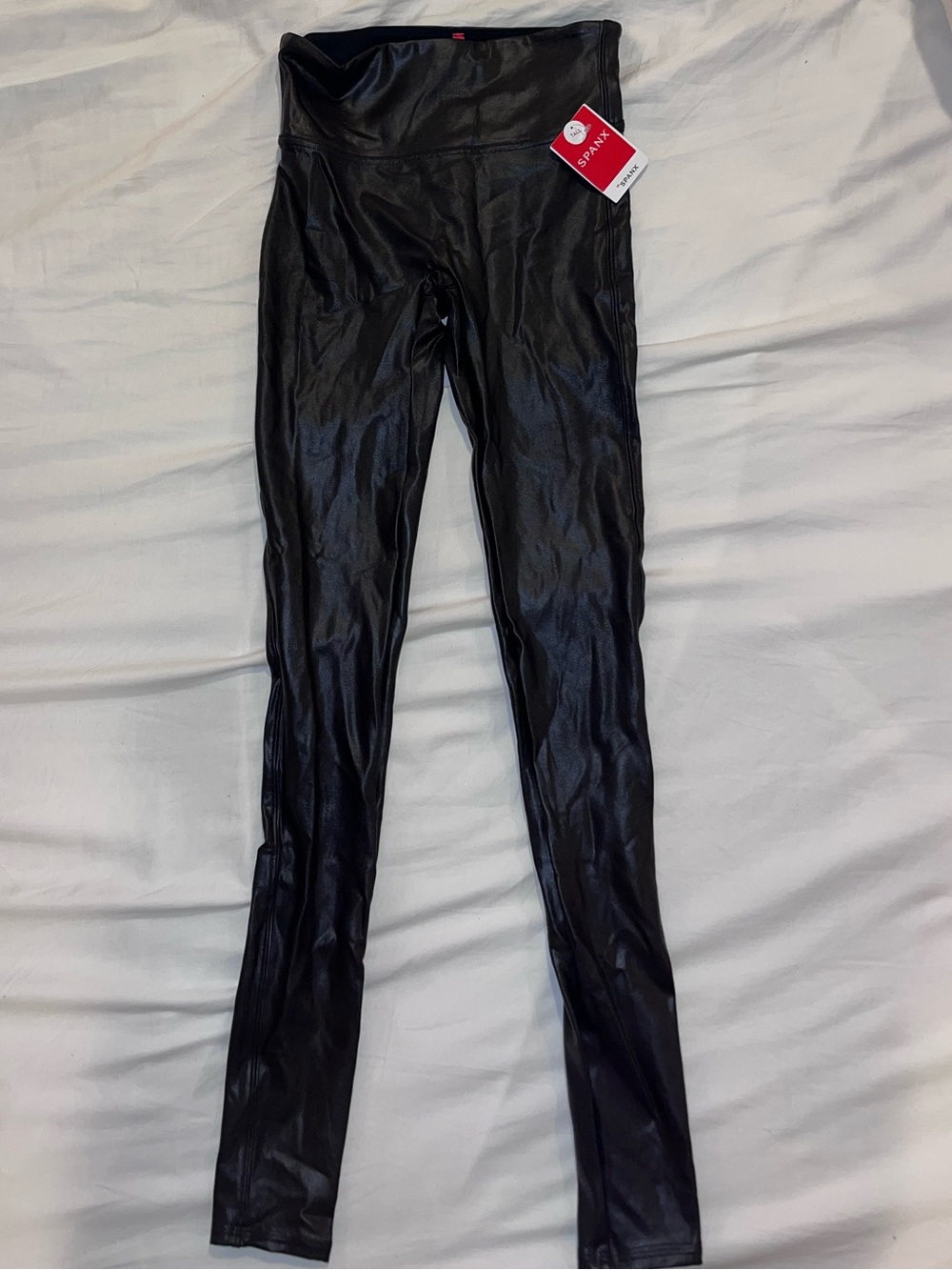SPANX Tall Faux Leather Leggings - Black